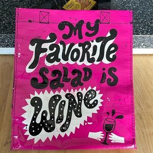 Blue Q recycled lunch bag/small tote bag. “My favorite salad is Wine”
